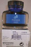 Parker Washable Blue Bottled Ink 1.9 oz Made in France  