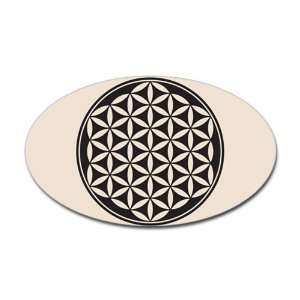    Sticker (Oval) Flower of Life Peace Symbol 