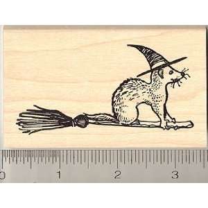  Ferret on Broomstick Rubber Stamp: Arts, Crafts & Sewing