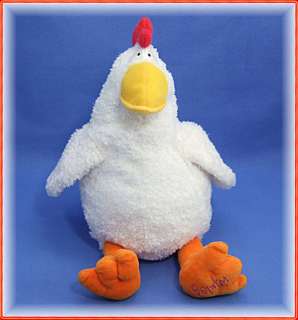  white plush chicken with felt eyes and velour beak and feet. Boynton 