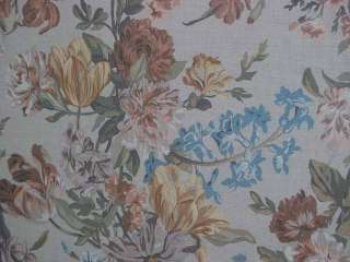 Braemore Linen Floral Aqua Drapery Upholstery Fabric  