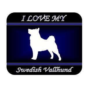  I Love My Swedish Vallhund Dog Mouse Pad   Blue Design 