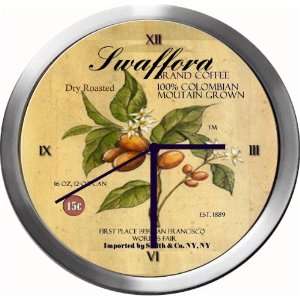  SWAFFORD 14 Inch Coffee Metal Clock Quartz Movement 