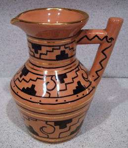 1950s Fine Mexican Oaxaca Pottery Pitcher BRENA Mexico  