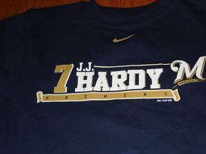 Boys Brewers Baseball JJ Hardy Nike T Shirt Sz Size 6  