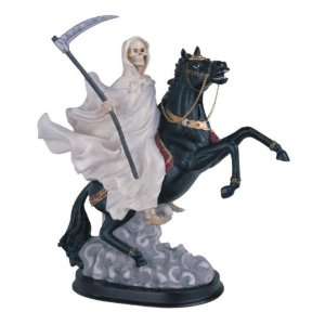  12 Inch White Santa Muerte Saint Death Grim Reaper Riding 