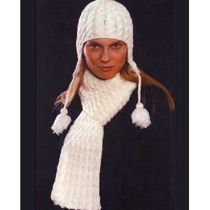 Margrite Cabled Hat & Scarf (KK211):  Home & Kitchen