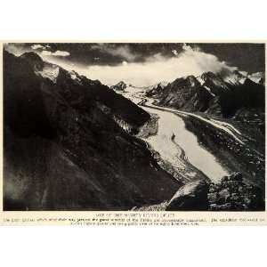  1929 Print Might River Ice Glacier Pamirs Summit Mountains 