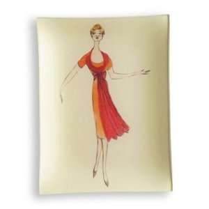  Rosanna Parisian Fashion Decoupage Tray, Red Dress