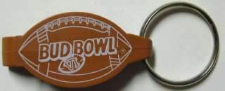 BUD BOWL VI, beer bottle opener, & key ring w/ Football  
