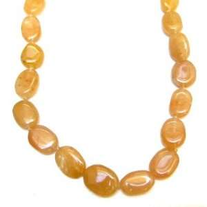Calcite Necklace 07 Yellow Oval Crystal Healing Beaded Stone Natural 