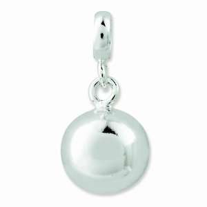  Sterling Silver Large Polished Bead Enhancer: Jewelry