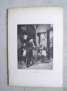 1885 Lithograph Print Anton Muller Honoratioren Stube  