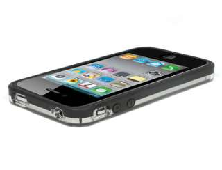 Clear Bumper Case Cover Skin+Metal Buttons For Apple iPhone 4S 4GS 4 