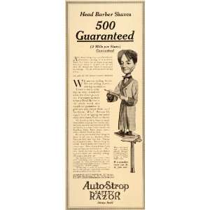 1912 Ad Wooden Man Shave Shaving Razor Blades Safety   Original Print 