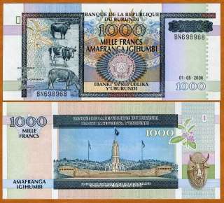 Burundi, Africa, 1000 (1,000) Francs, 2006 P 39, UNC  