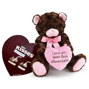 Love You More Than Chocolate Plush Bear Valentine Gift:  