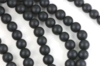   of 10 15.510mm Matte Black Onyx Beads Round Wholesale Strands  