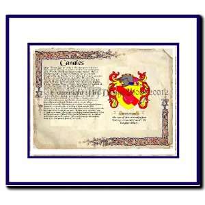  Canales Coat of Arms/ Family History Wood Framed: Home 