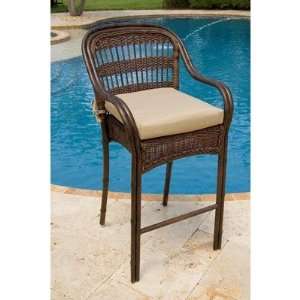   Rattan 603 6173 ATQ St. Kitts Patio Wicker Barstool: Toys & Games