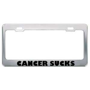  Cancer Sucks Metal License Plate Frame Tag Holder 