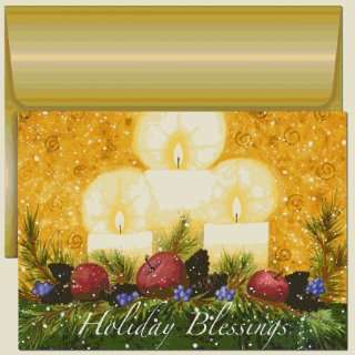  Candlelit Blessings Holiday Cards: Patio, Lawn & Garden