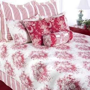 Rizzy Home BT 770 Roselyn Bedding Set in Red / White 