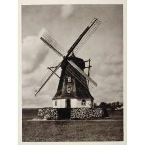  1930 Windmill Scania Schonen Plains Sweden Photogravure 