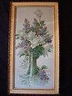 VTG CHIC Gesso Frame Lilacs & White Roses Print Muller