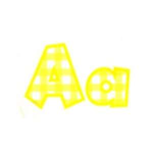  FUN FONT LETTERS 4 GINGHAM YELLOW: Office Products