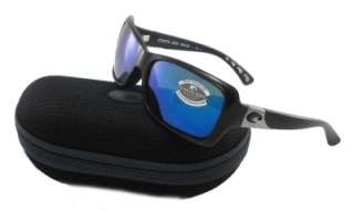 COSTA DEL MAR Islamorada Sunglasses Shiny Black Frame/Blue Mirror 580G 
