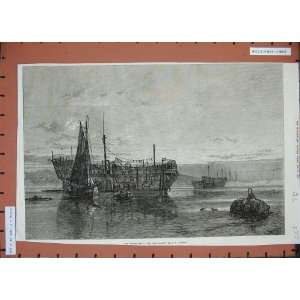    British Navy 1870 War Ships Sea Sailing Jackson Art