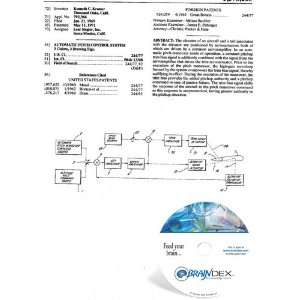  NEW Patent CD for AUTOMATIC PITCH CONTROL SYSTEM 