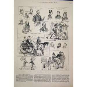   1882 Election Sketches North Riding Canvassing Horse