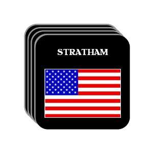 US Flag   Stratham, New Hampshire (NH) Set of 4 Mini Mousepad Coasters