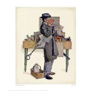  Bookworm by Norman Rockwell. size: 21 inches width by 26 