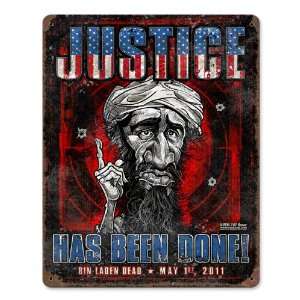  Osama Bin Laden Justice Vintaged Metal Sign