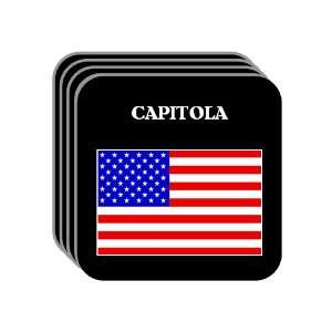 US Flag   Capitola, California (CA) Set of 4 Mini Mousepad Coasters