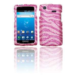 Samsung i897 Captivate Full Diamond Graphic Case   Hot Pink/Pink Zebra