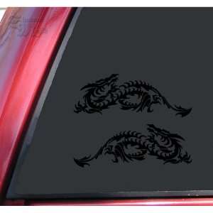   Mirrored Set Of Blade Dragon Vinyl Decals Stickers   Black: Automotive