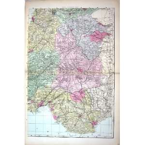  Bacon Antique Map 1883 Wales Cardiff Swansea 