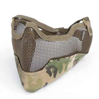Tactical Half Face Stee Mesh Protective Mask War Game  