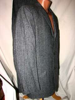  50s Gray BLACK/WHITE w/ SILVER FLECK Suit 38   Pants 30 x 30 Union 