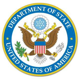 US Department of State seal car bumper sticker 4 x 4  