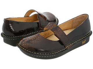 Alegria Womens FELIZ SNAKE Choco Brown Leather Shoes FEL 713 