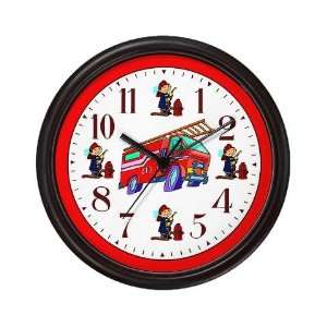  2nd Birthday Fireman Gift Clock Funny Wall Clock by 