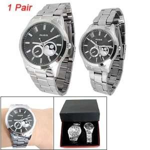  Como Stainless Steel Band Round Dial Wristwatch for Lovers 