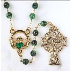 Irish Claddagh Christian Catholic Crucifix Religious Rosary 18 Celtic 