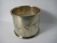 STUNNING STERLING NAPKIN RING VICTORIAN AESTHETIC MOVEMENT IVY LEAVES 
