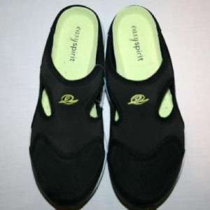 D75 EASY SPIRIT Instep Slip On Black Lime Walking Shoes 7 1/2M NEW 